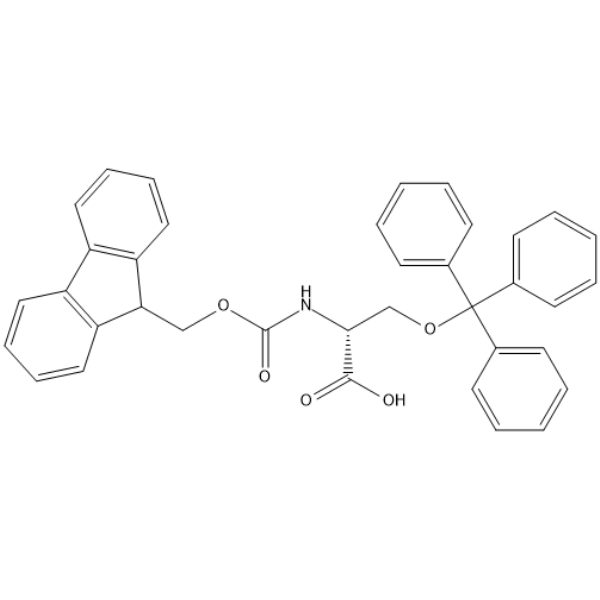 N-(((9H-Fluoren-9-yl)methoxy)carbonyl)-O-trityl-D-serine 化学構造