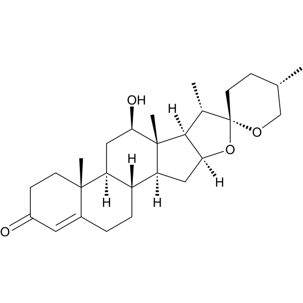 (25S)-12β-Hydroxyspirost-4-en-3-one Chemical Structure