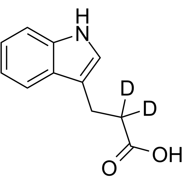 3-Indolepropionic acid-d2 化学構造