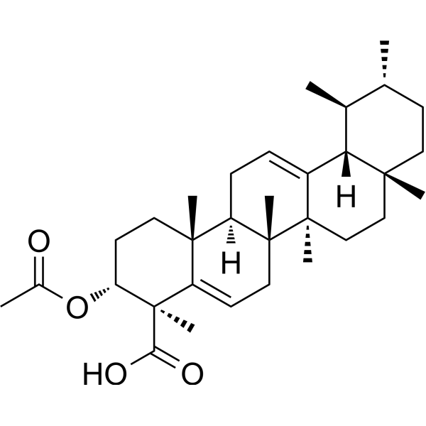 3α-Acetoxyurs-5:12-dien-24-oic acid التركيب الكيميائي