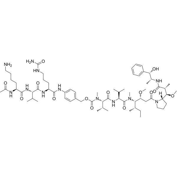 Ac-Lys-Val-Cit-PABC-MMAE  Chemical Structure