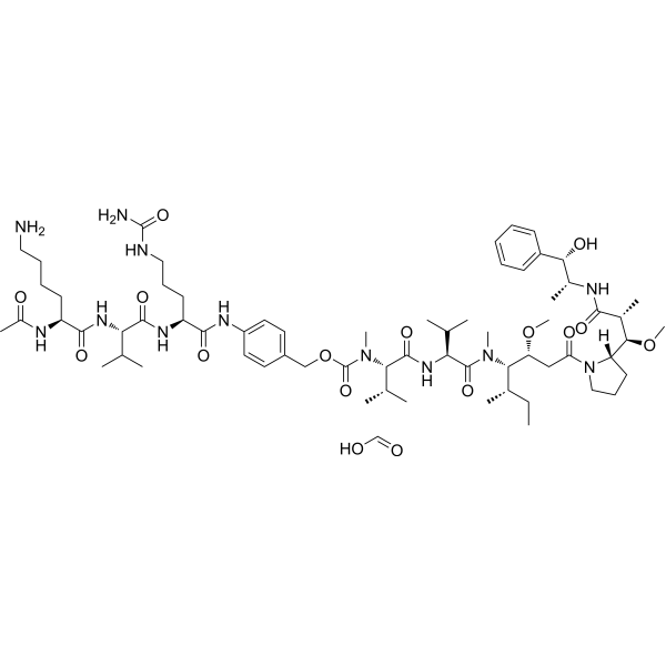 Ac-Lys-Val-Cit-PABC-MMAE formic  Chemical Structure