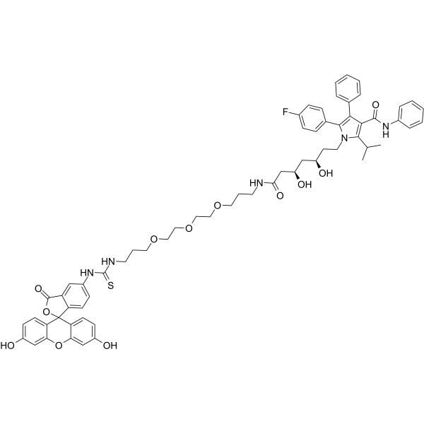 Atrovastatin-PEG3-FITC 化学構造