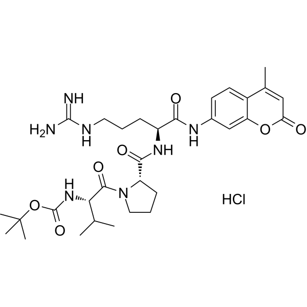 Boc-Val-Pro-Arg-MCA hydrochloride Chemical Structure