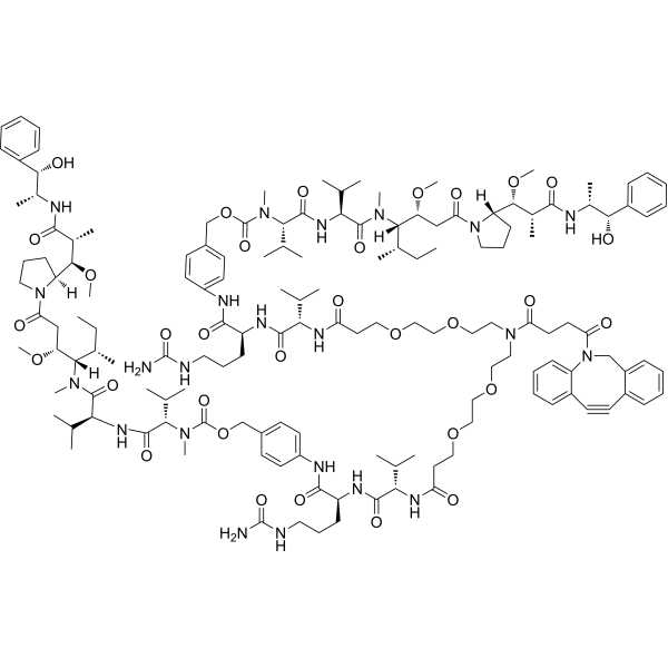 DBCO-(PEG2-VC-PAB-MMAE)2  Chemical Structure