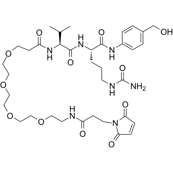 Mal-PEG4-Val-Cit-PAB Chemical Structure