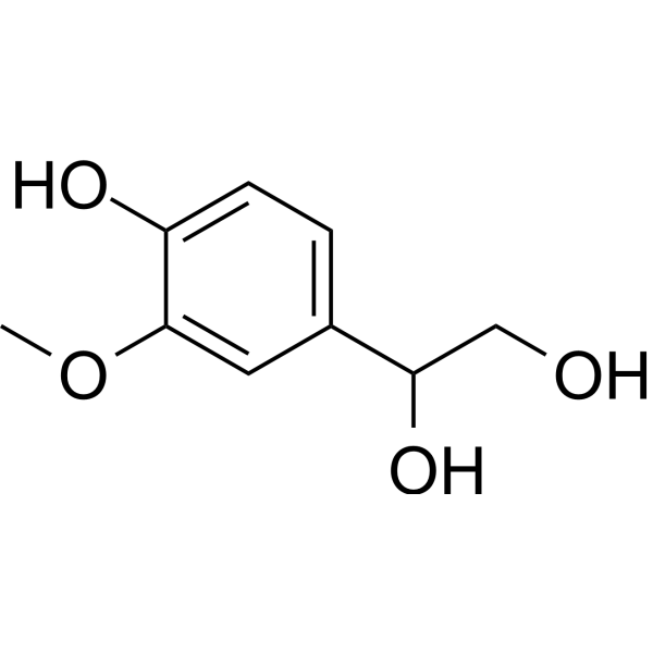 3-Methoxy-4-hydroxyphenylglycol 化学構造