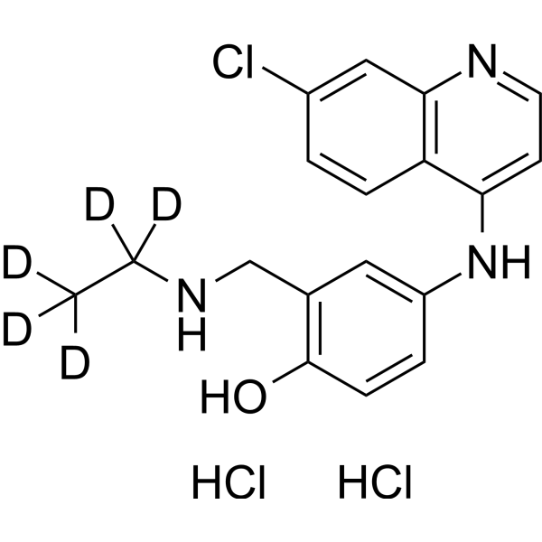 N-Desethyl amodiaquine-d5 dihydrochloride 化学構造