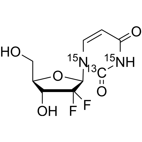 2′,2′-Difluorodeoxyuridine-13C,15N2 التركيب الكيميائي