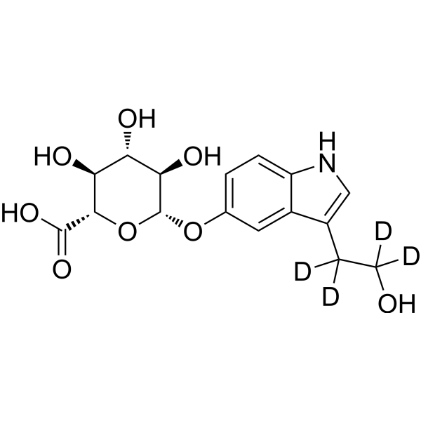 5-Hydroxy tryptophol β-D-glucuronide-d4 Chemical Structure