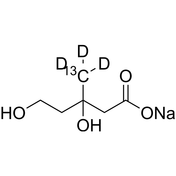 Mevalonic acid-13C,d3 sodium Chemische Struktur