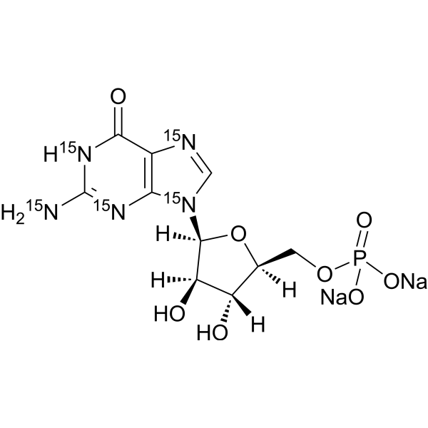 Guanosine-5 '- monophosphate-15N5 sodium التركيب الكيميائي