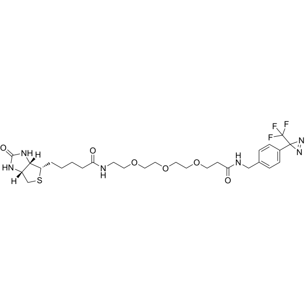 Biotin-PEG3-CONH-Ph-CF3-diazirine 化学構造