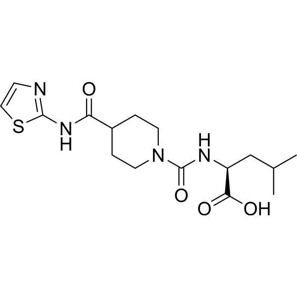 (4-(Thiazol-2-ylcarbamoyl)piperidine-1-carbonyl)-L-leucine التركيب الكيميائي