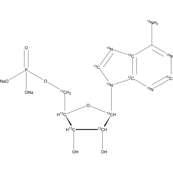 Adenosine monophosphate-13C10,15N5 disodium Chemical Structure