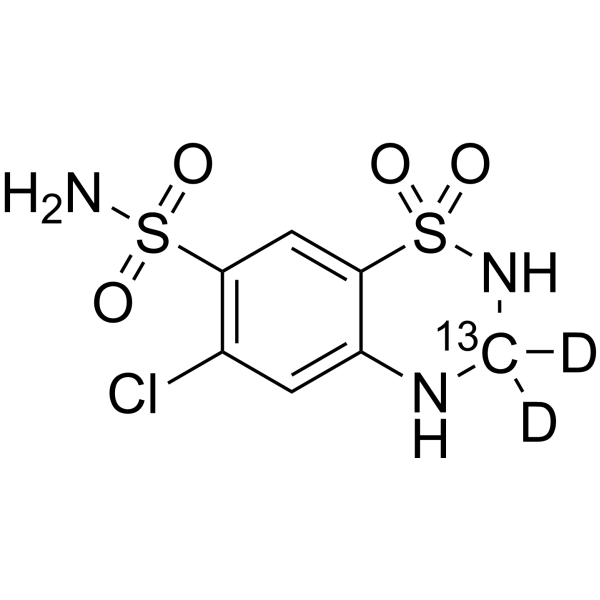 Hydrochlorothiazid-13C,d2 化学構造