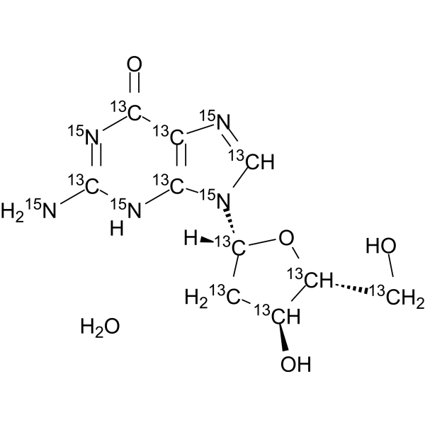 2'-Deoxyguanosine-13C10,15N5 monohydrate Chemische Struktur