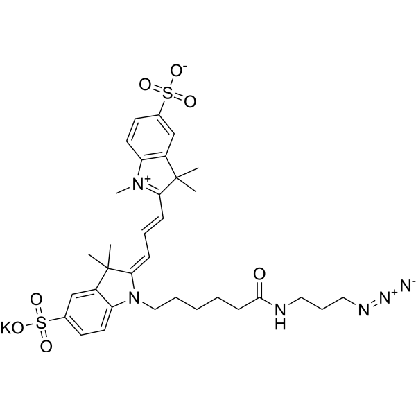 Sulfo-cyanine3 azide potassium Chemische Struktur