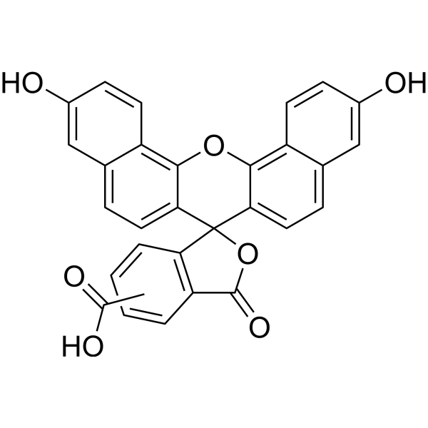 5(6)-Carboxynaphthofluorescein 化学構造