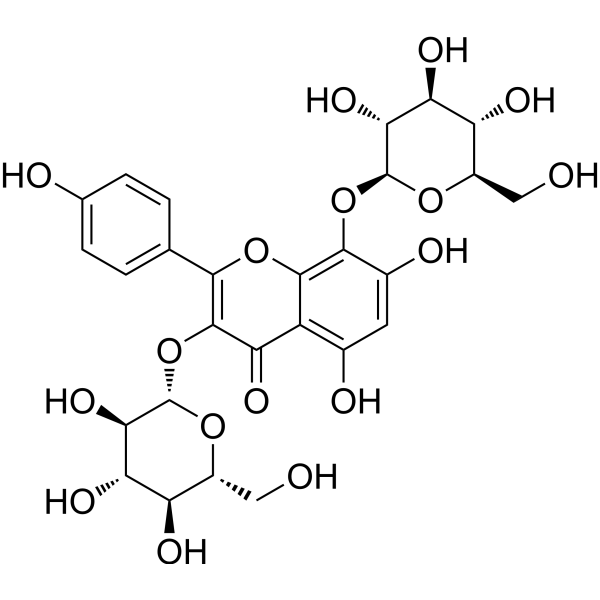 Herbacetin 3,8-O-diglucoside Chemische Struktur