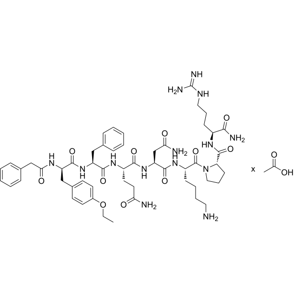 (Phenylac1,D-Tyr(Et)2,Lys6,Arg8,des-Gly9)-Vasopressin acetate Chemische Struktur