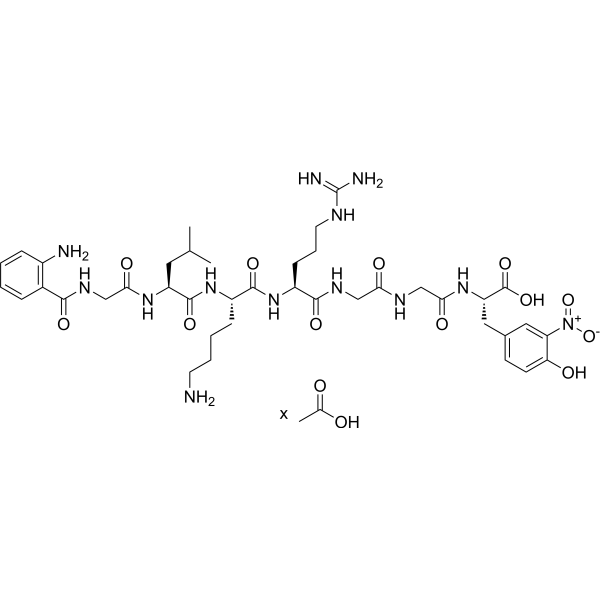 Abz-Gly-Leu-Lys-Arg-Gly-Gly-3-(NO2)Tyr acetate Chemical Structure