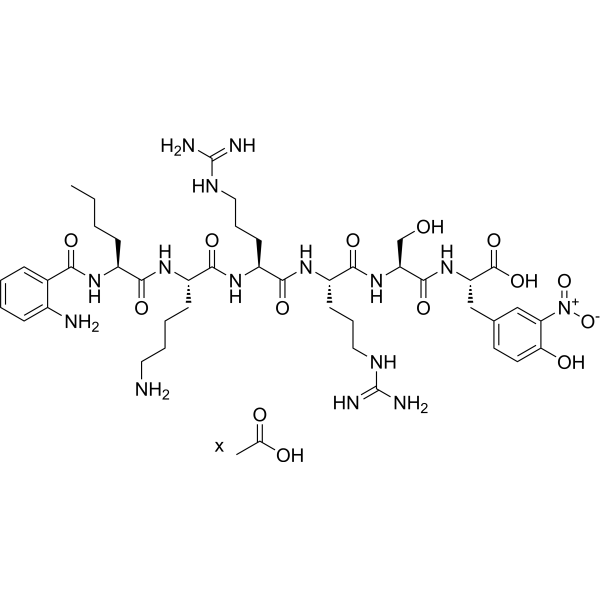 Abz-Nle-Lys-Arg-Arg-Ser-3-(NO2)Tyr acetate Chemical Structure