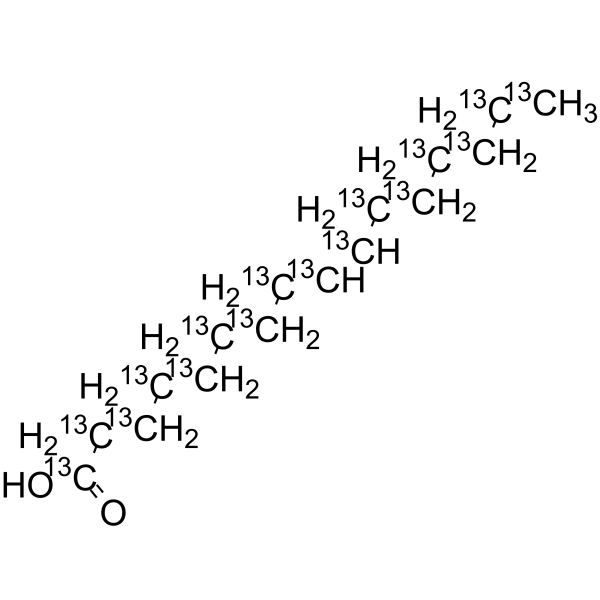 Palmitoleic acid-13C16 Chemical Structure