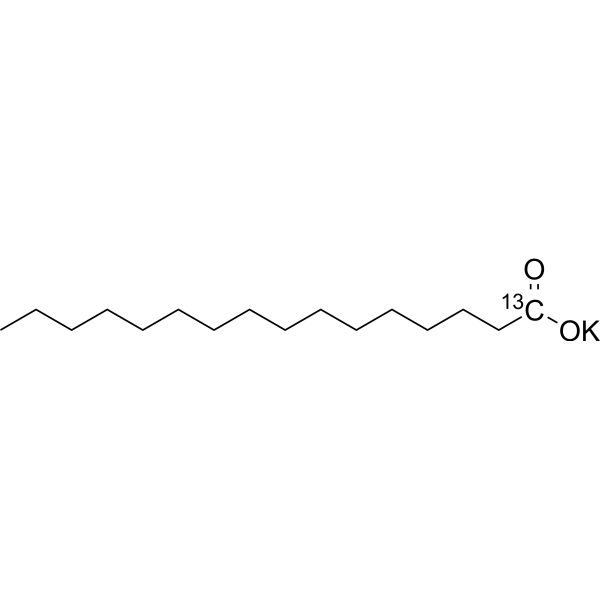 Hexadecanoate-13C potassium Chemical Structure