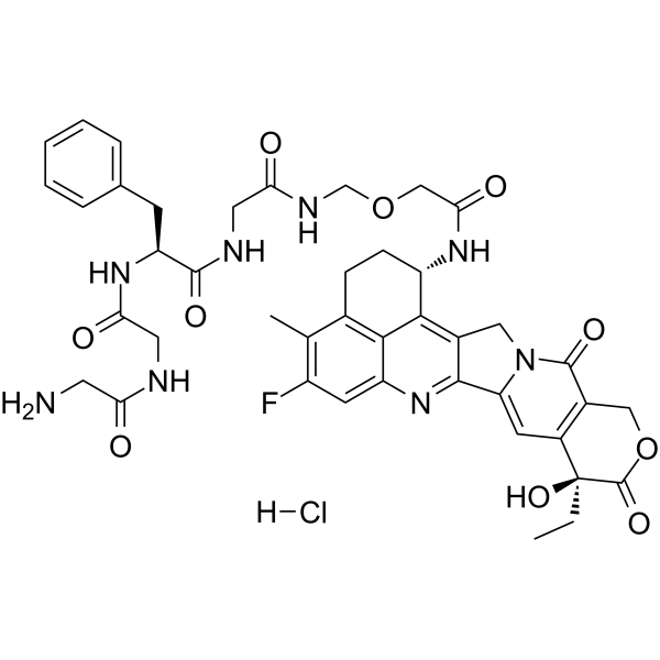 Gly-Gly-Phe-Gly-NH-O-CO-Exatecan hydrochloride  Chemical Structure