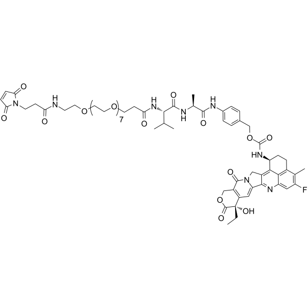 Mal-PEG8-Val-Ala-PAB-Exatecan  Chemical Structure