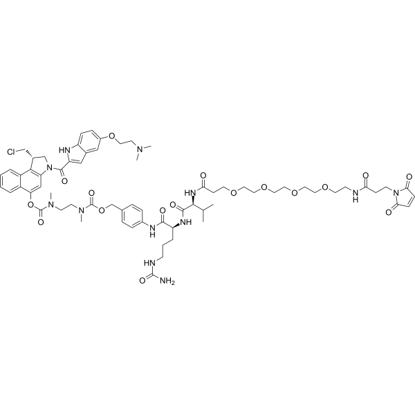 MA-PEG4-VC-PAB-DMEA-duocarmycin DM  Chemical Structure