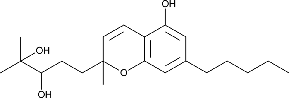 (±)-6',7'-dihydroxy Cannabichromene Chemical Structure