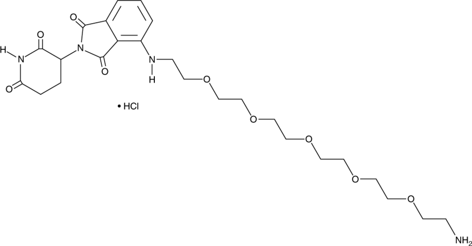 Pomalidomide 4'-PEG5-amine (hydrochloride) Chemical Structure