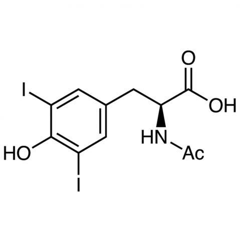 N-Acetyl-3,5-Diiodo-L-tyrosine dihydrate 化学構造