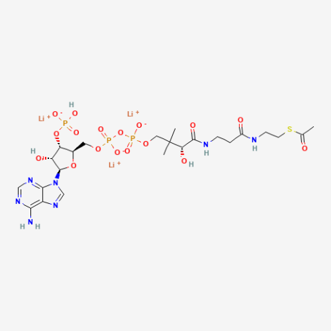 Acetyl coenzyme A lithium salt 化学構造