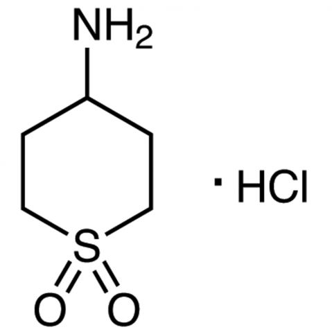 4-Aminotetrahydro-2H-thiopyran 1,1-dioxide hydrochloride hydrochloride Chemische Struktur