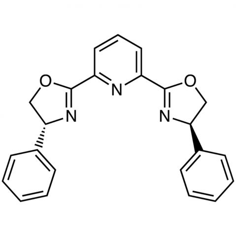 2,6-Bis[(4R)-4-phenyl-2-oxazolinyl]pyridine 化学構造