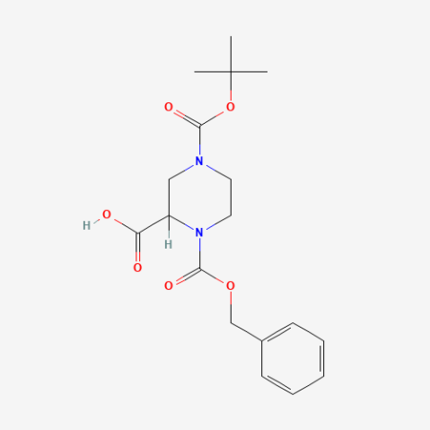 (±)-1-Benzyloxycarbonyl-4-Boc-piperazine-2-carboxylic acid Chemical Structure