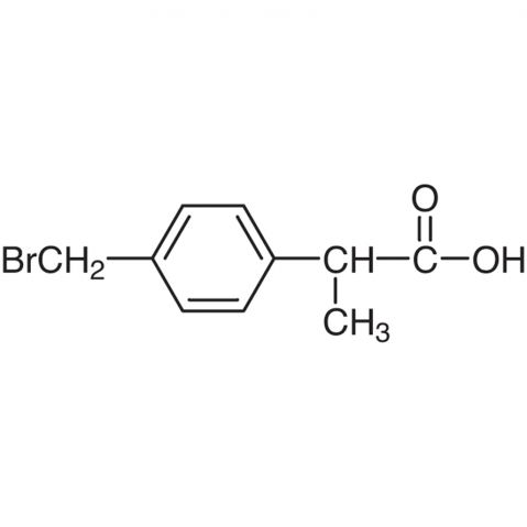 2-[4-(Bromomethyl)phenyl]propionic Acid Chemical Structure