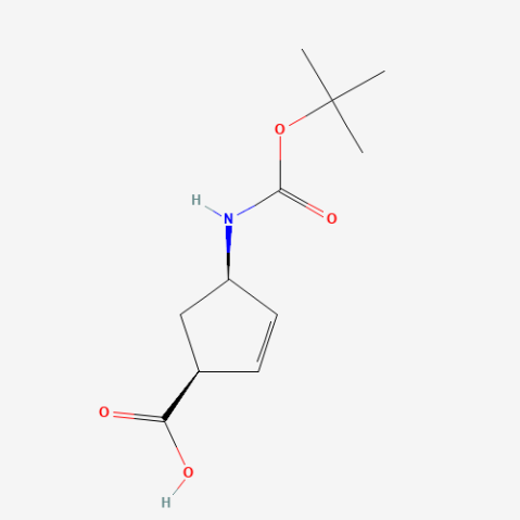 (1S,4R)-(-)-4-(Boc-amino)-2-cyclopentene-1-carboxylic acid Chemical Structure