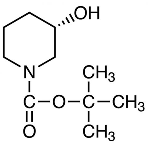 (S)-1-Boc-3-hydroxypiperidine 化学構造