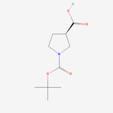 (R)-1-Boc-3-pyrrolidinecarboxylic acid 化学構造