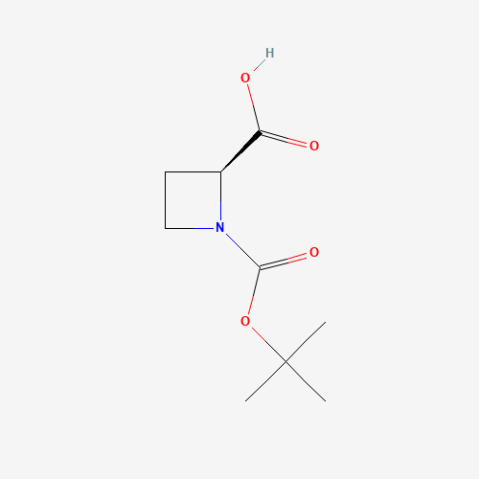 1-Boc-L-azetidine-2-carboxylic acid 化学構造