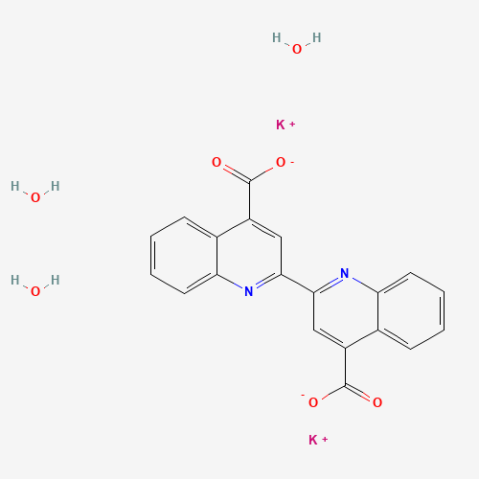 2,2′-Biquinoline-4,4′-dicarboxylic acid dipotassium salt trihydrate Chemische Struktur