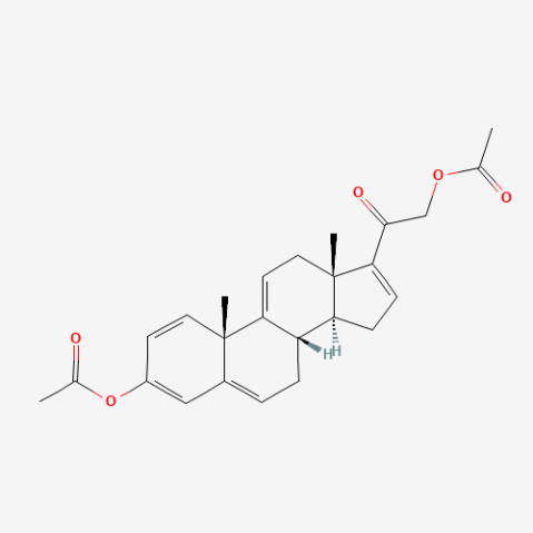 3,21-Bis(acetyloxy)pregna-1,3,5,9(11),16-pentaen-20-one Chemical Structure