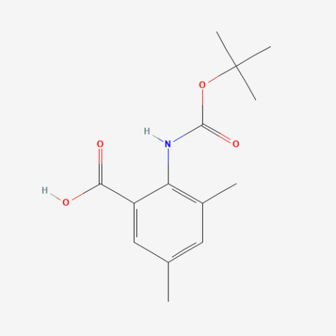 Boc-2-amino-3,5-dimethylbenzoic acid 化学構造