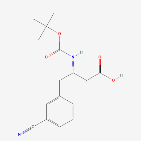 Boc-3-cyano-L-beta-homophenylalanine 化学構造