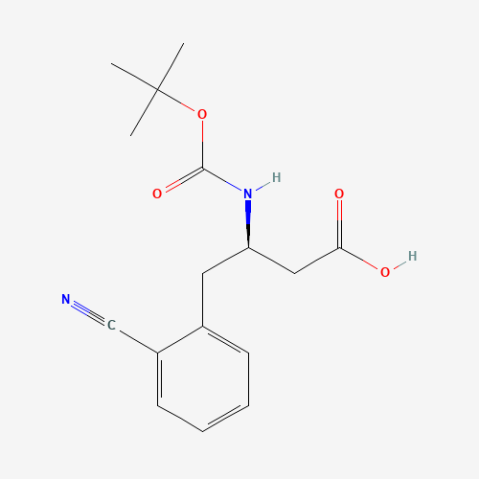 Boc-2-cyano-D-β-homophenylalanine 化学構造