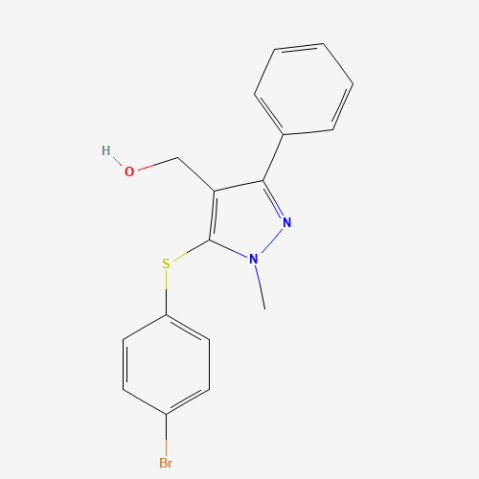 {5-[(4-Bromophenyl)sulfanyl]-1-methyl-3-phenyl-1H-pyrazol-4-yl}methanol Chemische Struktur